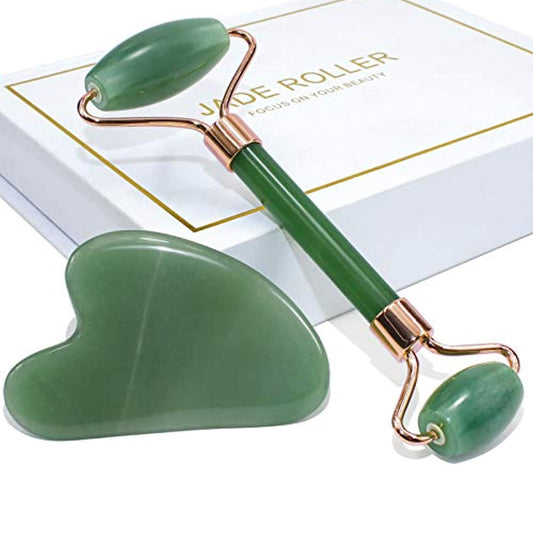 VivWave™ Jade Roller & Gua Sha – Natural Skincare & Anti-Aging Tool